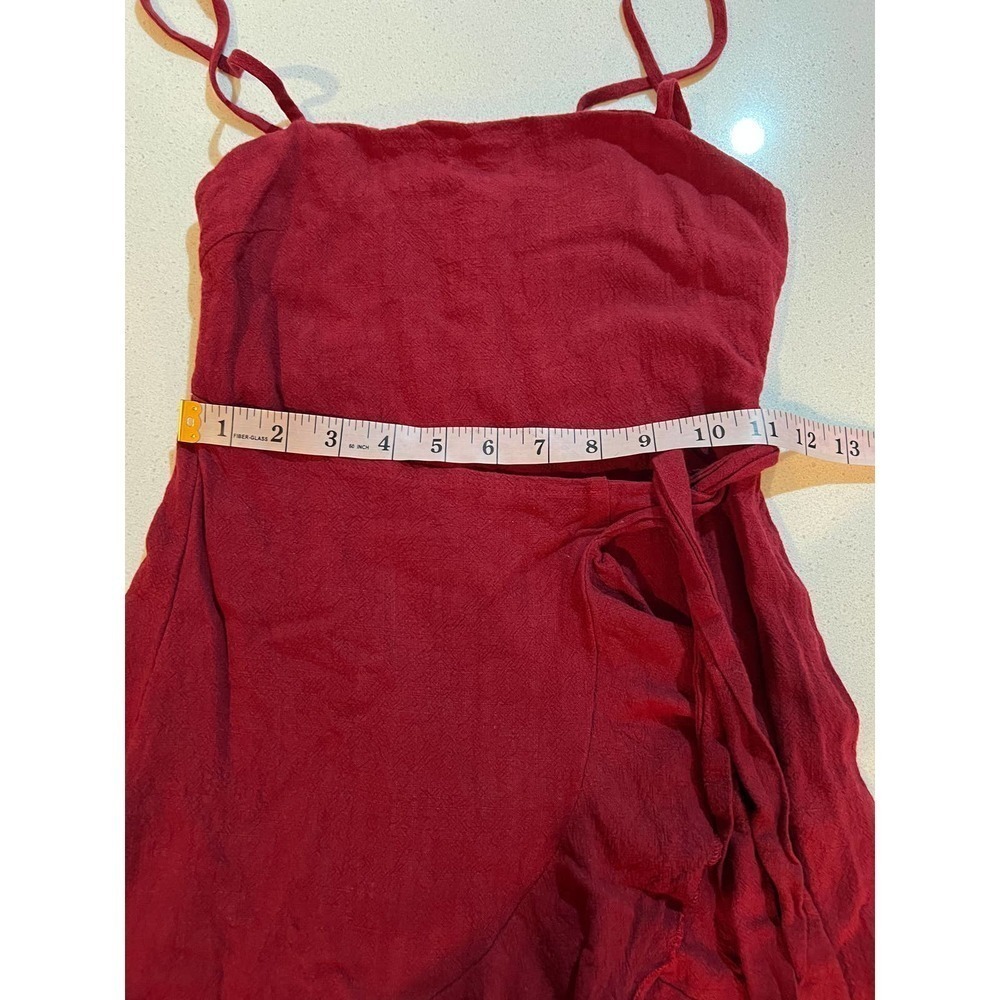 Princess Polly Caedere Mini Dress Red Wrap Tie Slip Dress Size 2 Party Date Nigh - Picture 6 of 8